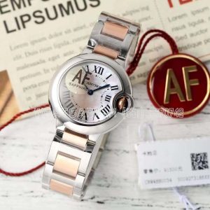 Cartier Ballon Bleu de Cartier 28mm Pink Dial in Steel and Rose Gold