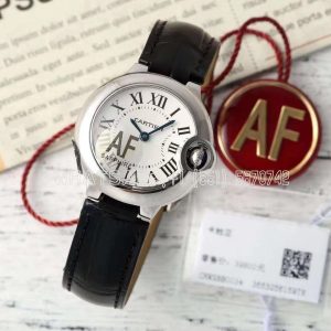 Cartier Ballon Bleu de Cartier 28mm White Dial in Black Leather Strap