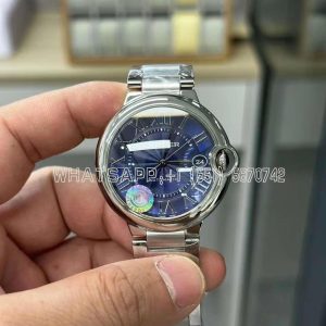 Cartier Ballon Bleu de Cartier 33mm Blue Textured Dial Steel Bracelet