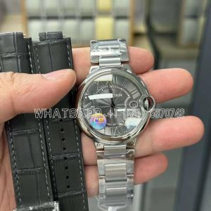 Cartier Ballon Bleu de Cartier 33mm Gray Textured Dial Steel Bracelet