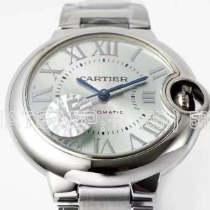 Cartier Ballon Bleu de Cartier 33mm Ice Blue Textured Dial Steel Bracelet