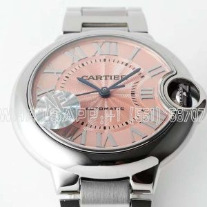Cartier Ballon Bleu de Cartier 33mm Pink Textured Dial Steel Bracelet