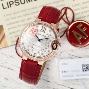 Cartier Ballon Bleu de Cartier 33mm Rose Gold Diamond Bezel White Diamond Dial