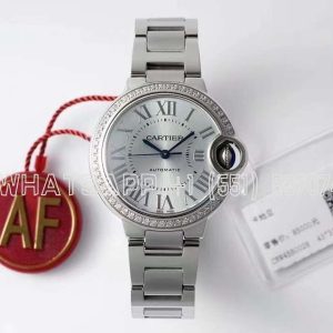 Cartier Ballon Bleu de Cartier 33mm Steel Diamond Bezel Ice Blue Dial