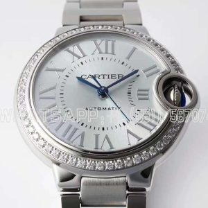 Cartier Ballon Bleu de Cartier 33mm Steel Diamond Bezel Ice Blue Dial