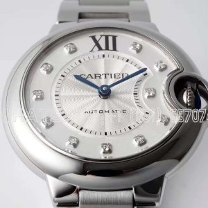 Cartier Ballon Bleu de Cartier 33mm White and Diamond Dial Steel Bracelet