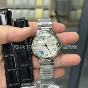 Cartier Ballon Bleu de Cartier 33mm White Textured Dial Steel Bracelet