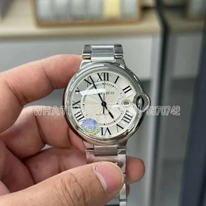 Cartier Ballon Bleu de Cartier 33mm White Textured Dial Steel Bracelet