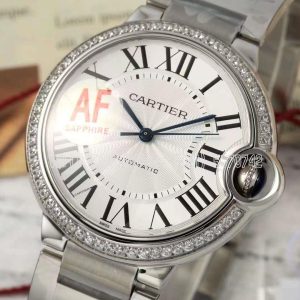 Cartier Ballon Bleu de Cartier Steel Diamond Bezel 36mm Silver Dial W4BB0024