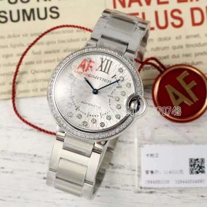 Cartier Ballon Bleu de Cartier Steel Diamond Bezel 36mm Silver Diamond Dial