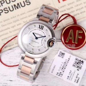 Cartier Bleu de Cartier 33mm White and Diamond Dial in Steel and Rose Gold