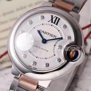 Cartier Bleu de Cartier 33mm White and Diamond Dial in Steel and Rose Gold