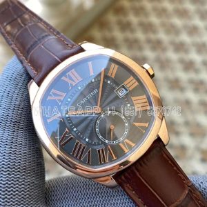Cartier Drive de Cartier Black Dial in Rose Gold on Leather Strap