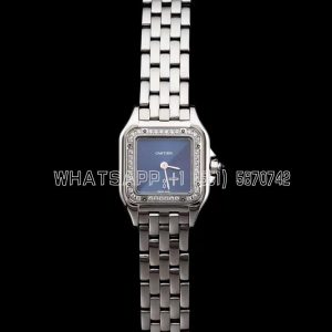 Cartier Panthère De Cartier 22mm Blue Dial in Steel with Diamond Bezel