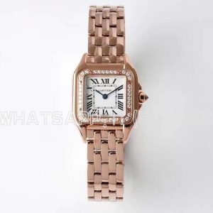 Cartier Panthère De Cartier 22mm White Dial in Rose Gold with Diamond Bezel