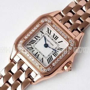 Cartier Panthère De Cartier 22mm White Dial in Rose Gold with Diamond Bezel