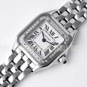Cartier Panthère De Cartier 22mm White Dial in Steel with Diamond Bezel