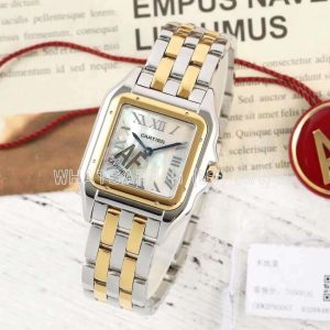 Cartier Panthère De Cartier Medium 27mm Mother-of-pearl Dial in Steel/Yellow Gold Ronda Quartz