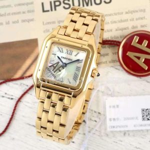 Cartier Panthère De Cartier Medium 27mm Mother-of-pearl Dial in Yellow Gold Ronda Quartz