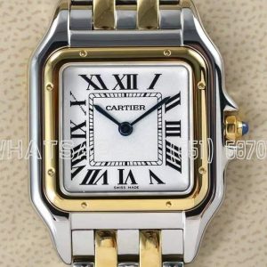 Cartier Panthère De Cartier Medium 27mm White Dial in Steel/Yellow Gold Ronda Quartz