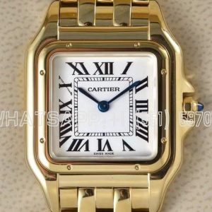 Cartier Panthère De Cartier Medium 27mm White Dial in Yellow Gold Ronda Quartz
