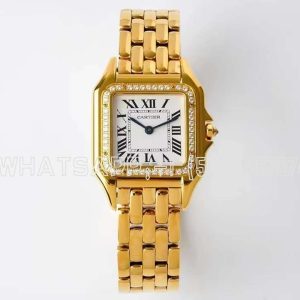 Cartier Panthère De Cartier Medium 27mm White Dial in Yellow Gold with Diamond Bezel