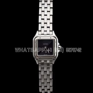 Cartier Panthère Secrete Ladies 22mm SS Black Dial on SS Bracelet Ronda Quartz