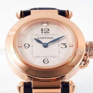 Cartier Pasha de Cartier 30mm Rose Gold Swiss Quartz Black Leather Strap