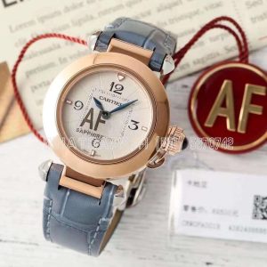 Cartier Pasha de Cartier 30mm Rose Gold Swiss Quartz Blue Leather Strap