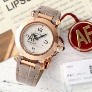 Cartier Pasha de Cartier 30mm Rose Gold Swiss Quartz Brown Leather Strap