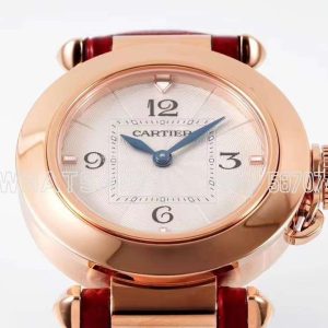 Cartier Pasha de Cartier 30mm Rose Gold Swiss Quartz Red Leather Strap