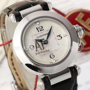 Cartier Pasha de Cartier 30mm Steel Swiss Quartz Black Leather Strap