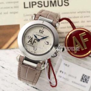 Cartier Pasha de Cartier 30mm Steel Swiss Quartz Brown Leather Strap