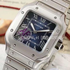 Cartier Santos de Cartier 35mm Gradient Blue Dial in Steel