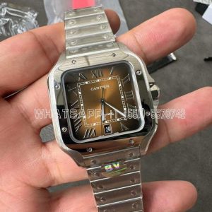 Cartier Santos de Cartier 35mm Gradual Brown Dial in Steel