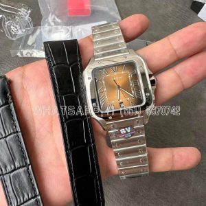 Cartier Santos de Cartier 35mm Gradual Brown Dial in Steel