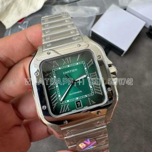 Cartier Santos de Cartier 35mm Green Dial in Steel