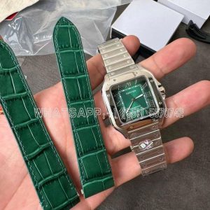 Cartier Santos de Cartier 35mm Green Dial in Steel