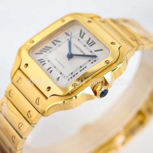 Cartier Santos de Cartier 35mm White Dial in Yellow Gold