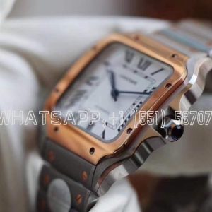 Cartier Santos de Cartier 40mm White Dial in Steel/Rose Gold