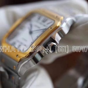 Cartier Santos de Cartier 40mm White Dial in Steel/Yellow Gold