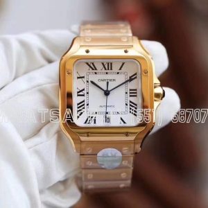 Cartier Santos de Cartier 40mm White Dial in Yellow Gold