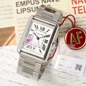 Cartier Tank 41mm White Dial on SS Bracelet