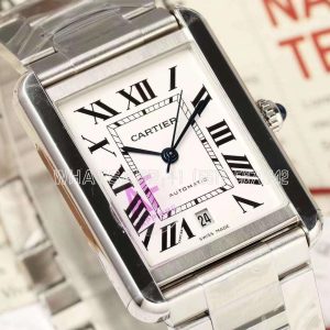 Cartier Tank 41mm White Dial on SS Bracelet