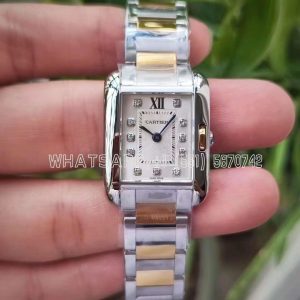 Cartier Tank Francaise Watch with Diamond Marker Steel/Yellow Gold