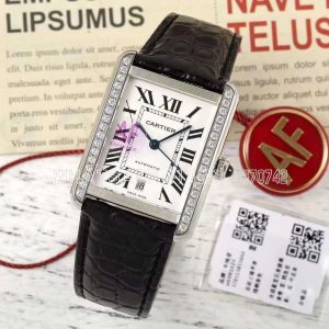 Cartier Tank Louis Cartier 41mm Diamond on Black alligator leather Strap