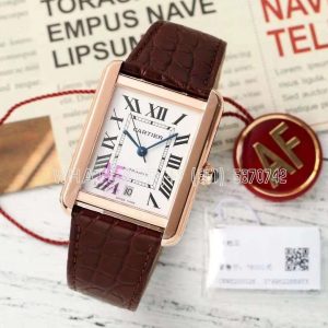 Cartier Tank Louis Cartier 41mm in Rose Gold on Red alligator leather Strap