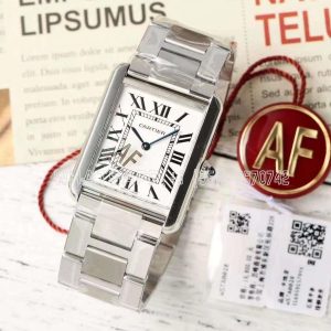 Cartier Tank Must SS 33.7mm White Dial on SS Bracelet Jap Quartz