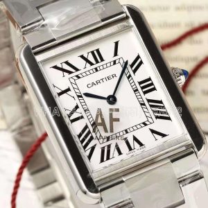Cartier Tank Must SS 33.7mm White Dial on SS Bracelet Jap Quartz