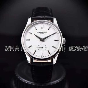 Patek Philippe Calatrava 37mm 5196G-001 Silver Dial in 18K White Gold Black Alligator Strap